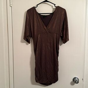 Express brown v-neck dress size medium